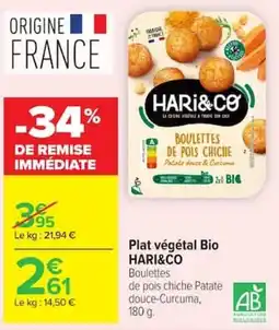 Carrefour Market HARI&CO Boulettes de pois chiche offre