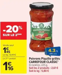 Carrefour Market Carrefour Classic Poivrons Piquillo grillés offre