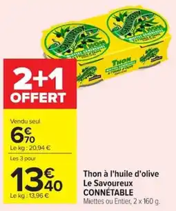Carrefour Market Le Savoureux Thon à l'huile d'olive offre