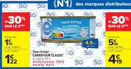 Carrefour Market Carrefour Classic Thon Entier offre