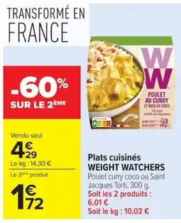 Carrefour Market WEIGHT WATCHERS Poulet au curry offre