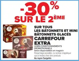 Carrefour Market Carrefour extra sur tous les batonnets et minii batonnets glaces offre