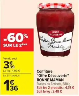 Carrefour Market BONNE MAMAN Confiture Fraises offre