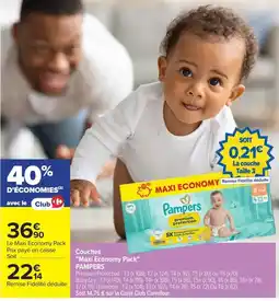 Carrefour Market Pampers Couches offre