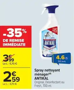 Carrefour Market ANTIKAL Spray nettoyant ménager offre