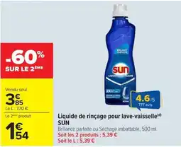 Carrefour Market SUN Liquide de rinçage pour lave-vaisselle offre