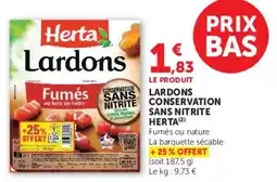 Super U Herta Lardons offre