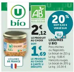 Super U U bio Pois chiches offre