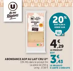 Super U U Abondance AOP offre