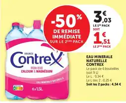 Super U Contrex Eau minérale naturelle offre