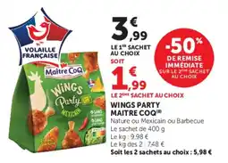 Super U Maitre CoQ Wings Party offre