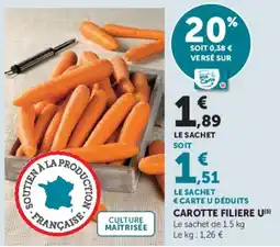 Super U CAROTTE FILIERE U offre
