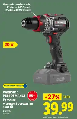 Lidl PARKSIDE Perceuse-visseuse à percussion sans fil offre