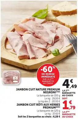 Maximarché Negroni Jambon cuit nature premium offre