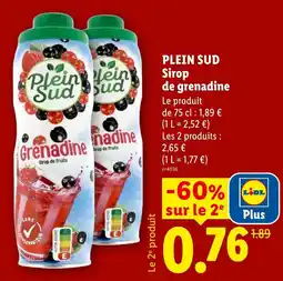 Lidl Plein Sud Sirop de grenadine offre