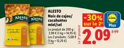 Lidl ALESTO Noix de cajou/cacahuètes miel/sel offre