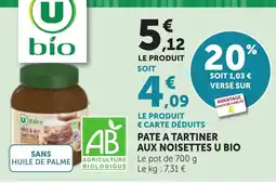 Bi1 U BIO PATE A TARTINER AUX NOISETTES offre