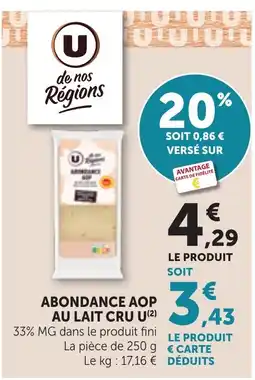 Maximarché U Abondance AOP offre