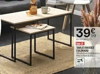 Centrakor Tables basses colorado offre
