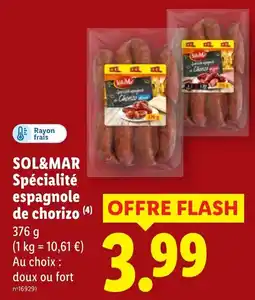 Lidl SOL&MAR Spécialité espagnole de chorizo offre
