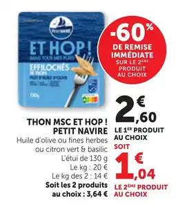 Bi1 PETIT NAVIRE THON MSC ET HOP! offre