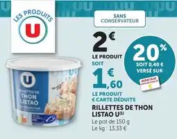 Bi1 U Rillettes de thon Listao offre