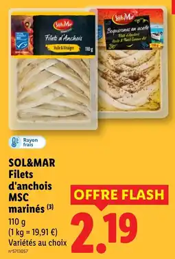 Lidl SOL&MAR Filets d'anchois offre