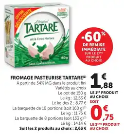 Bi1 TARTARE Fromage pasteurisé offre