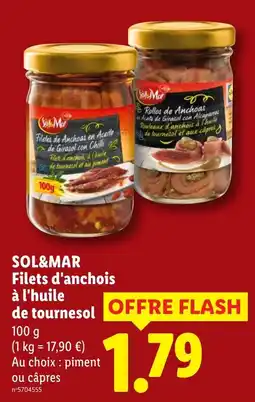 Lidl SOL&MAR Filets d'anchois offre
