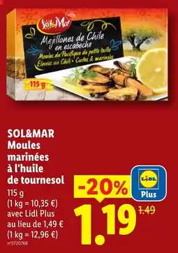 Lidl SOL&MAR Moules marinées offre