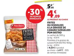 Bi1 POM BISTRO Frites à la graisse de canard offre
