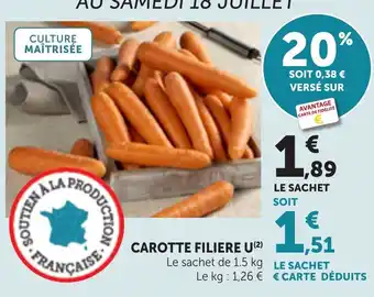 Maximarché CAROTTE FILIERE U offre