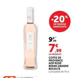 Bi1 BERNE Cotes de Provence AOP Rose offre