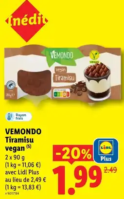 Lidl VEMONDO Tiramisu vegan offre