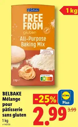 Lidl Belbake Mélange pour pâtisserie sans gluten offre