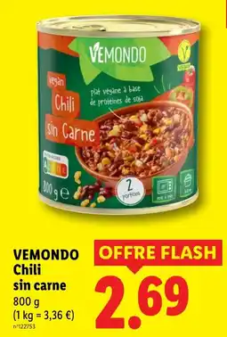 Lidl VEMONDO Chili sin carne offre