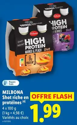 Lidl Milbona Shot riche en protéines offre