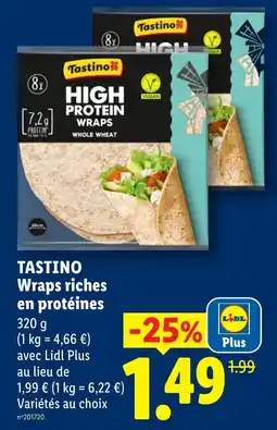 Lidl Tastino Wraps riches en protéines offre
