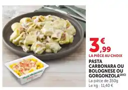 Bi1 Pasta Carbonara ou Bolognaise ou Gorgonzola offre