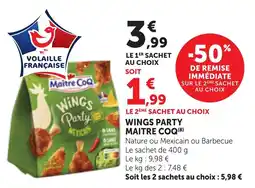 Bi1 MAITRE COQ WINGS PARTY offre