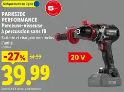 Lidl Parkside performance perceuse-visseuse a percussion sans fil offre