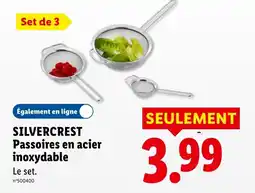 Lidl SILVERCREST Passoires en acier inoxydable offre