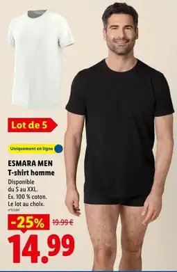 Lidl ESMARA MEN T-shirt homme offre