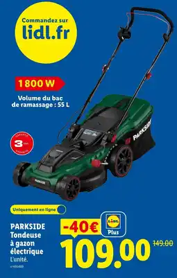 Lidl PARKSIDE Tondeuse à gazon électrique offre