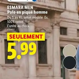 Lidl ESMARA MEN Polo en piqué homme offre