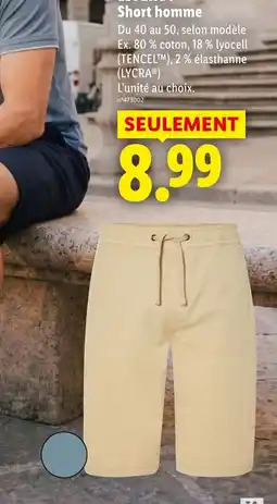 Lidl Short homme offre