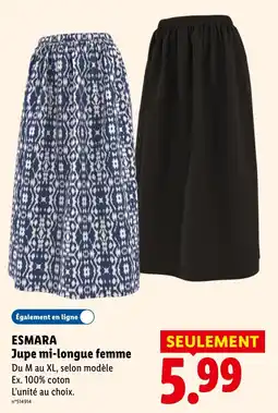 Lidl ESMARA Jupe mi-longue femme offre