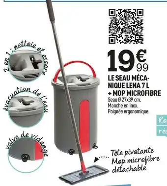 Centrakor Le seau méca- nique lena 7 l + mop microfibre offre