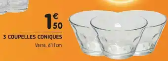 3 coupelles coniques
