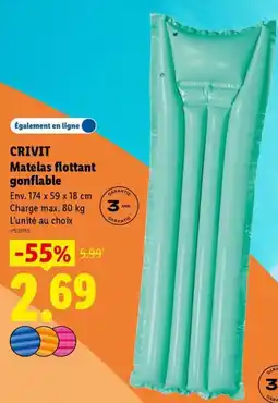 Lidl CRIVIT Matelas flottant gonflable offre